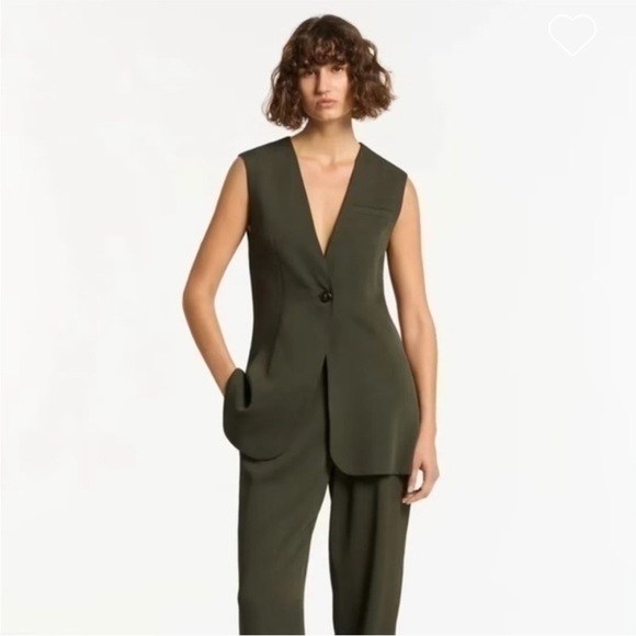 Sir The Label Gilles Vest Olive Green XS Sleeveless Blazer Top NWT Structured - Picture 2 of 16